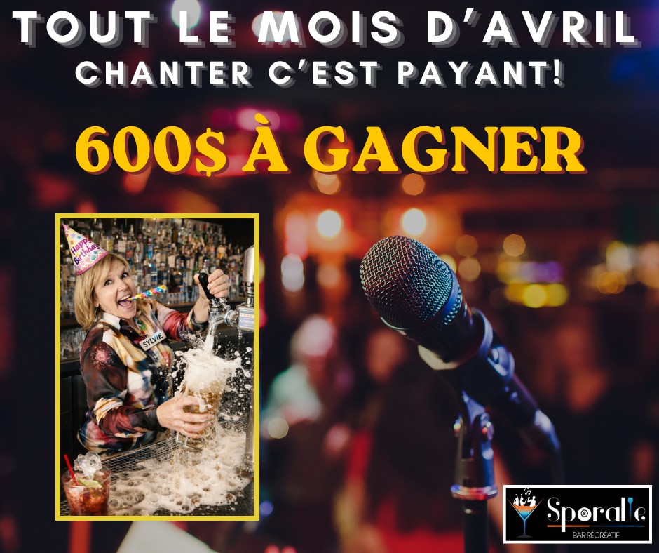 Affiche carree de karaoke au Sporalie